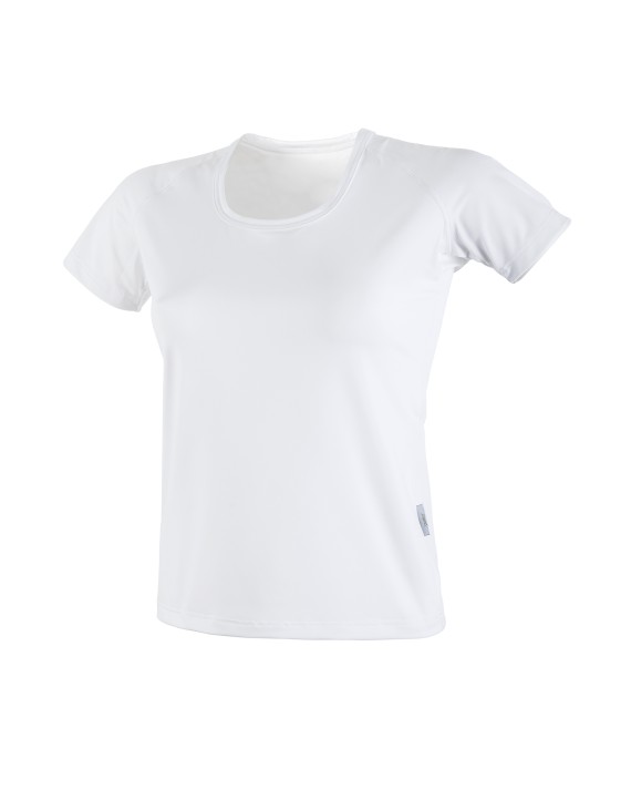 TEE SHIRT FEMME BLANC ASPECT SATIN