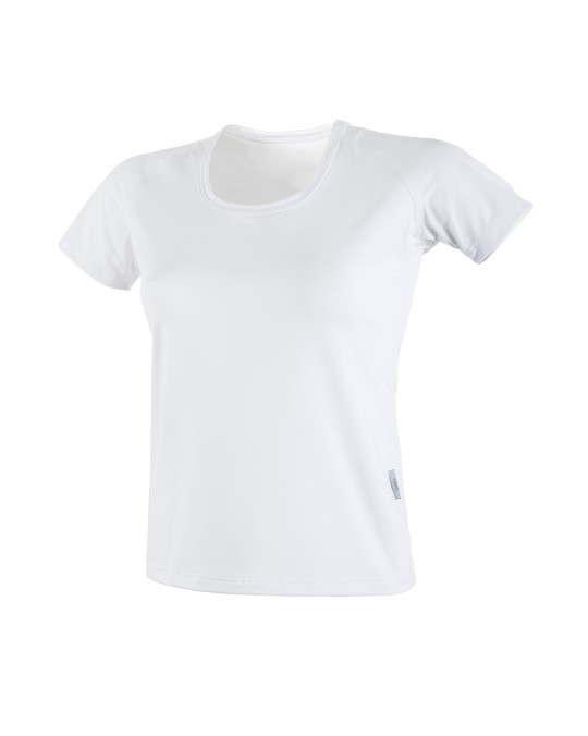 TEE SHIRT FEMME BLANC ASPECT SATIN